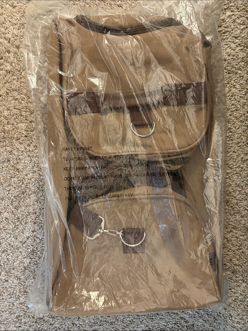 Bella Russo Beige Canvas rollaway bag/duffel bag NWT